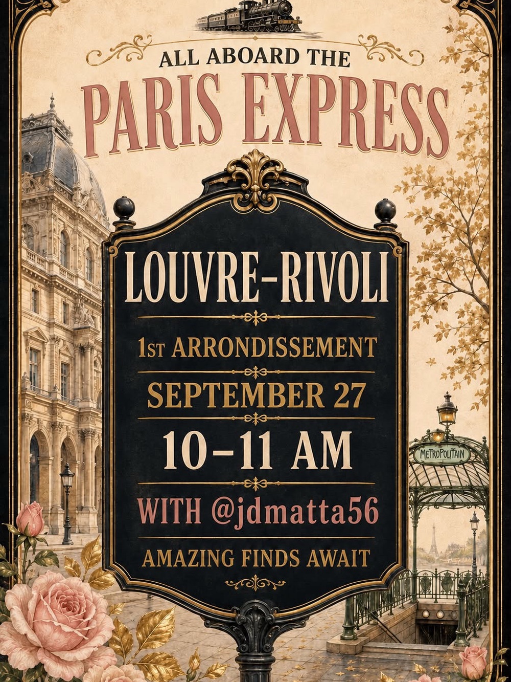Paris Express Train 9-27-26 8:55amCST/9:55EST